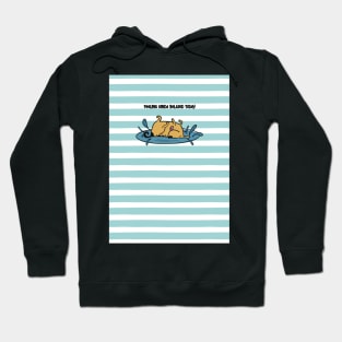 Funny relaxed dog on striped background Hoodie